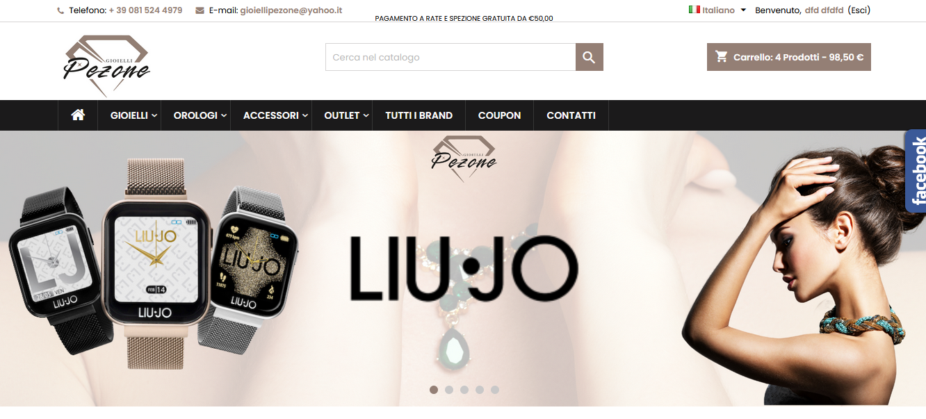 Pezone Gioielli: e-commerce made ElioWebSolutions Pozzuoli